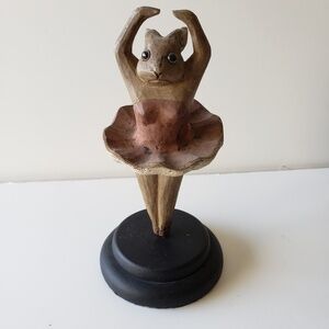 Rabbit Ballerina Bunny Wood Carved Look